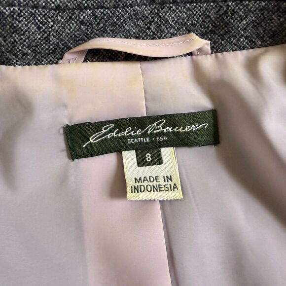 Eddie Bauer Gray Wool Blend Tailored Blazer Women’s 8 Classic Heritage Office - Picture 3 of 9